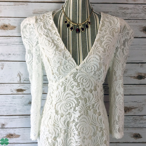 🎉HP🎉NWT Free People Ivory Lace Dress Size Large - Picture 3 of 10